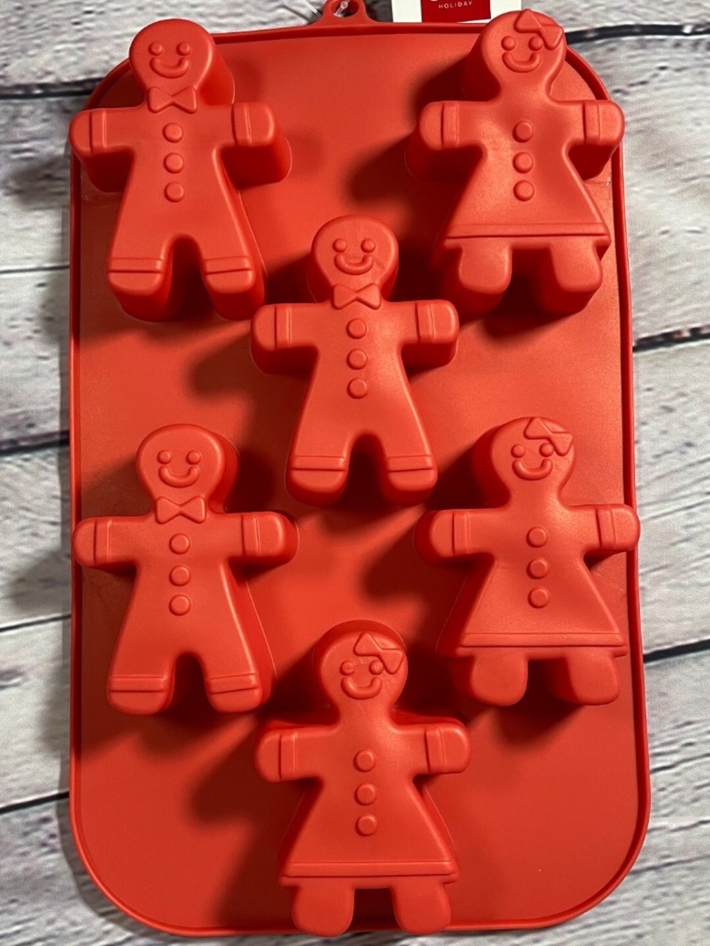 STIR Silicone Shape Treat Mold Cake Gingerbread Man Woman 6 Cavity Christmas NEW